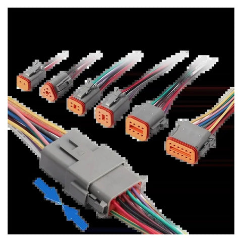 Pro Grade Hella Weatherproof Auto Connectors With 18 AWG 15Cm Wires For Rock Solid Wiring Harness Repairs 12 Pin Male Female Spade Terminals Smooth Seal 100 Set Bulk Pack.
