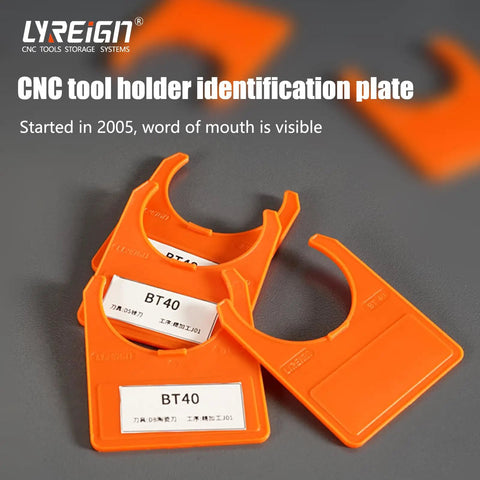Pro Grade HSK63 CNC Tool Handle Marking Card Built Like A Tank Durable ABS Cutting Tool Chuck Identifier For Machine Shop Organization And Real Deal Inventory Management with orange ID tags