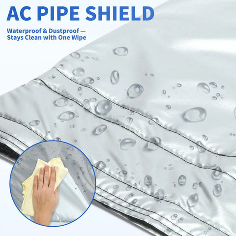 Portable AC Hose Insulation Sleeve For 5 In To 5.9 In Exhaust Hoses, waterproof material showing water droplets