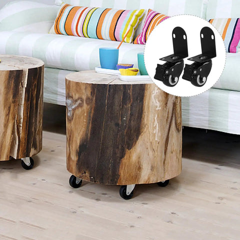 Two Pack Two Inch Universal Swivel Replacement Caster Wheels With Quiet Polymer Build For Office Chairs And Desks Rolling Dang Smooth Across Carpets And Hardwood Floors With Easy Snap Mount on wooden tables.