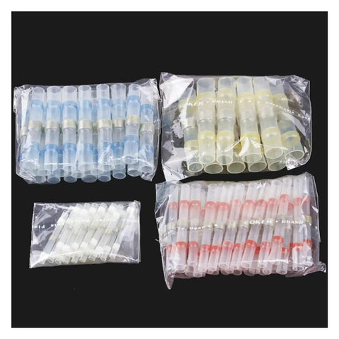 75 Piece Solder Seal Heat Shrink Butt Terminals Kit For Electricians And Mechanics To Seal Wires With Waterproof Sleeves And Crimp Connectors That Are Super Tough And Ready To Hook Up Anytime You Need A Reliable Cable Joint That Stays Secure, assorted color packs