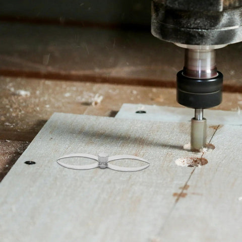 Badass Stainless Steel Double Ended Woodturning Calipers for Precise Internal And External Measurements on wooden surface.