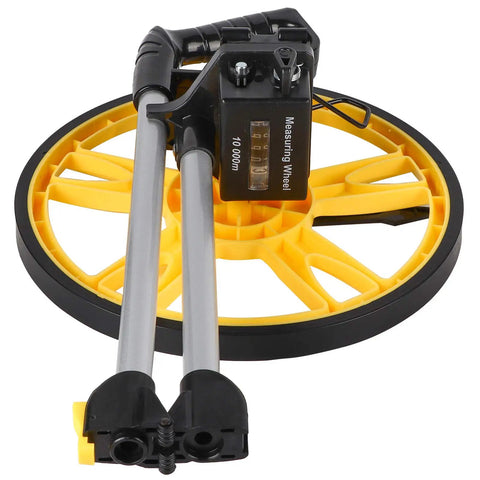 WALFRONT Measuring Wheel Wheel Measurement Roller, Foldable Handle with yellow wheel and mechanical dial for accurate measuring.