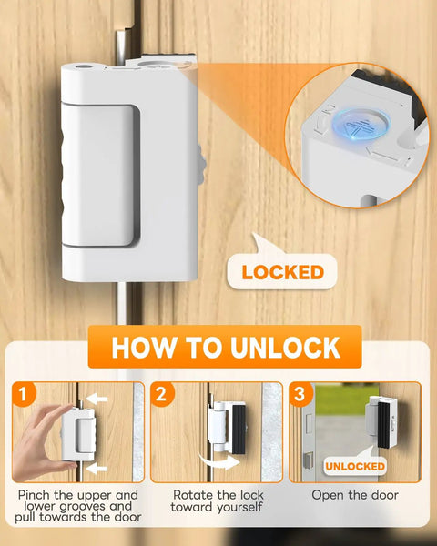 Heavy Duty Portable Door Lock For Travel Security Includes Adjustable No Drill Latch Stopper For Hotels And Airbnbs method to unlock.