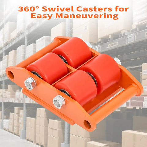 Heavy Duty Machinery Mover Dolly With Four Spinning Wheels And Non Slip Tray for moving with 360° swivel casters for easy maneuvering.