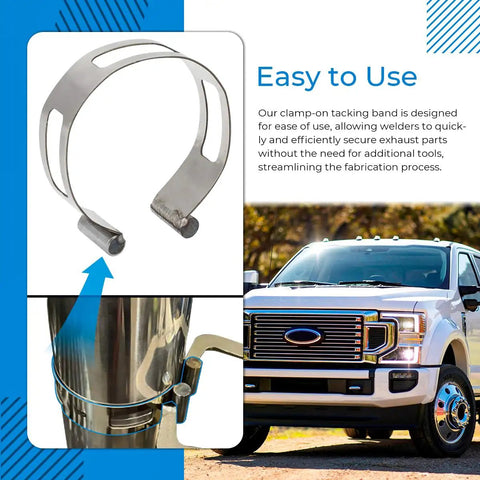 3 Inch Stainless Exhaust Tacking Band Clamp On For Welding Fabrication Durable Rustproof Steel Construction Secure Fit