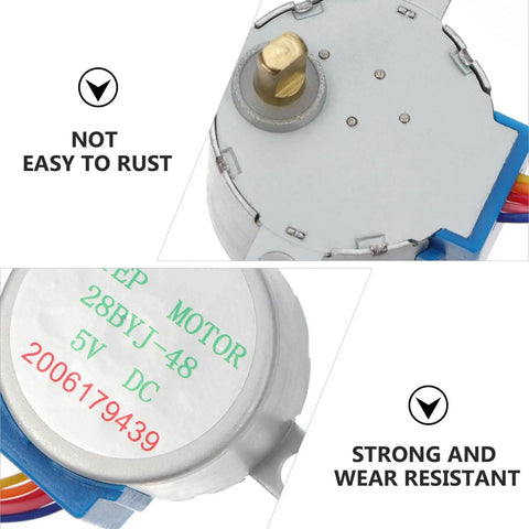 Hella Durable Geared Stepper Motor 2 Pack Beast Mode Torque CNC Engraver Spindle Replacement showing detailed motor top and side with wiring.