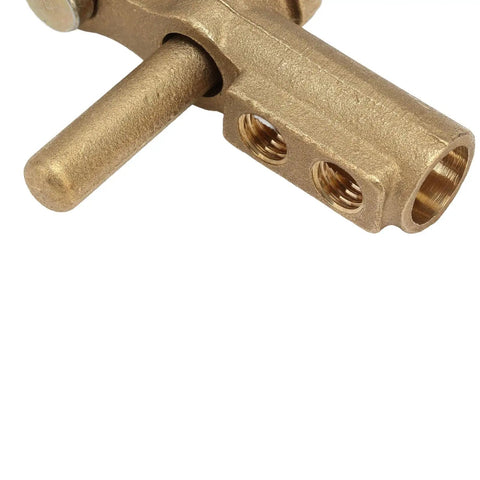 Close-up of Jelquix 800A Brass Ground Clamp with threaded holes, designed for argon arc and submerged welding.