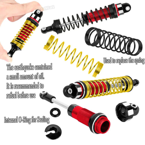 Beefed-Up RC Upgrade Kit For 1/10 Granite 3S Senton 3S And Mega550 RC Cars with aluminum shocks and replacement springs shown