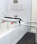 Sliding Transfer Bench With Replaceable Cutout Seat, Heavy Duty Shower Chair in bathtub, easy wheelchair transfers, no tool setup