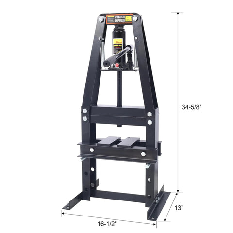 6 Ton Benchtop Hydraulic A Frame Shop Press With Plates Adjustable Garage Floor Hydraulic Press For Auto And Mechanical Repairs Heavy Duty Black