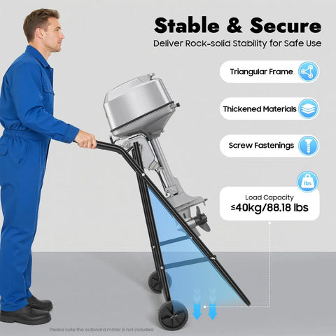 Outboard Motor Trolley Carrier Cart Foldable Engine Stand Built To Last For Boats Heavy Duty 30 HP Motors Long And Short Shaft