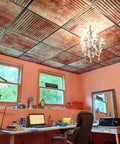 Ridged Metal PVC 2x2 Lay In Ceiling Tile For Quick Ceiling Makeover Adds Crisp Design And Stunning Finish Fits 15/16 In Grid Fire Rated Class A