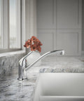 JOLT Swing Spout Faucet Without Side Spray In Metal Construction With Polished Chrome Finish, Deck Mounted Single Hole Installation