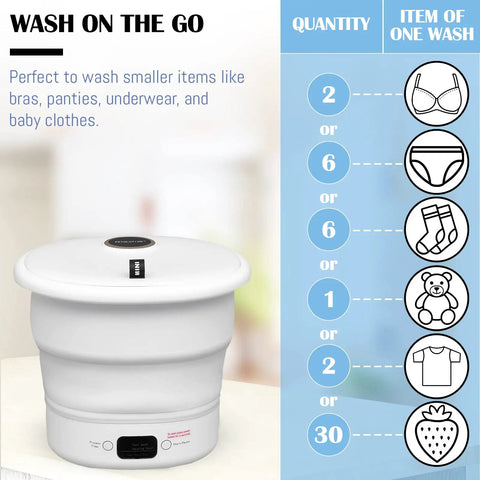 Ultra Compact Portable Washing Machine For Camping And RV Life Foldable Bucket Washer with capacity guide for small items