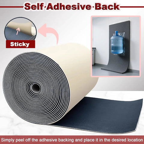 Rock Solid 11mm Acoustic Foam Mat Heavy Duty Sound Dampening Self Adhesive Floor Panel with rolled edge and sticky backing.