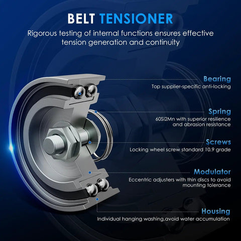 Diagram of belt tensioner part from Engine Timing Belt Kit With Water Pump For Honda And Acura V6 Cars 2003-2018 DIY Friendly