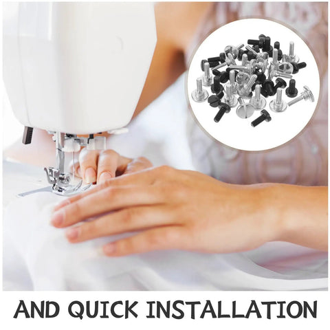 Metal Sewing Machine Screw Kit For Presser Foot Replacement, Precise Positioning, Quick Setup, 60 Piece sturdy silver and black screws for sewing machine repair