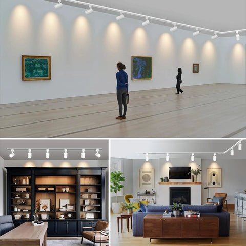 7W LED Track Lighting Heads 3000K Dimmable H Type 3 Wire Ceiling Spotlight Kit 24 Degree Beam ETL Listed CRI90 White 6 Pack