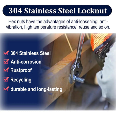 300 Pcs M4 Hex Nuts Stainless Steel 304 A2 70 Coarse Thread Hexagon Nuts For Hardware Projects And Repairs, Rustproof