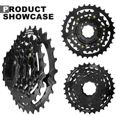 7 Speed CS-HG200 Bicycle Cassette 12-32T Sprocket For Mountain And Folding Bikes With Anti Chain Drop Tooth Design in black