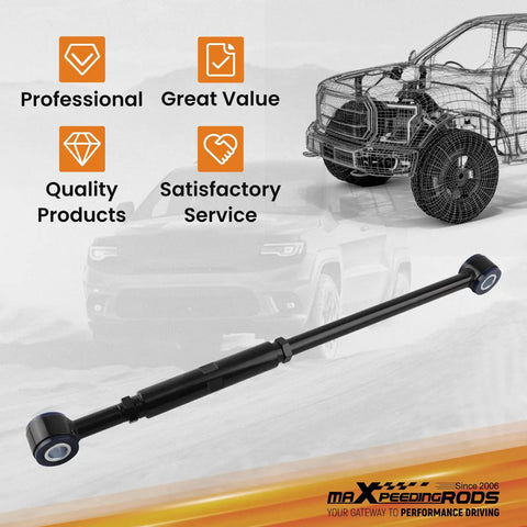 Beefy Adjustable Front Track Bar For Ford F250 F350 And Excursion 1999 To 2005, Fits Two To Six Inch Lift, Heavy Duty Front Steering Bar To Upgrade Alignment And Stability On 4WD Trucks, black adjustable steel bar