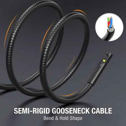 Triple Lens Borescope Endoscope With Light Pro Grade Digital Video Scope 5 Inch IPS Screen Waterproof Flexible Cable detail