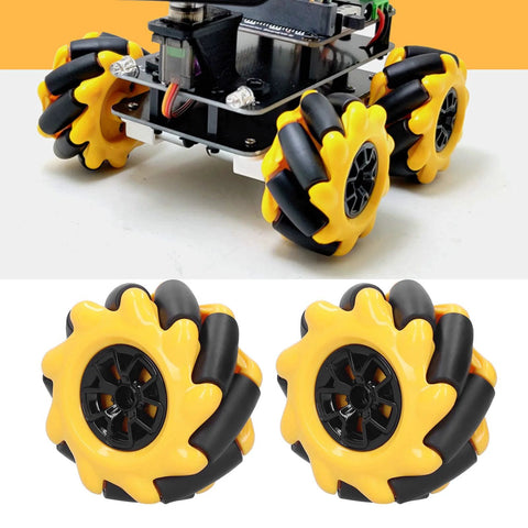 60mm smart robot car mecanum wheels for multi-directional movement and high-angle drifting.