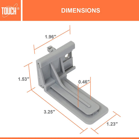 Three Quarter Inch Under Mount Drawer Slides Set dimensions display with measurements in inches showing component structure for cabinets.