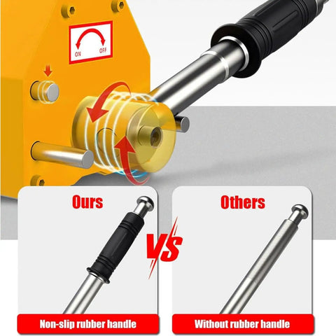 Heavy Duty Permanent Lifting Magnet With Smooth Release Lever showing non-slip rubber handle for improved grip and use.