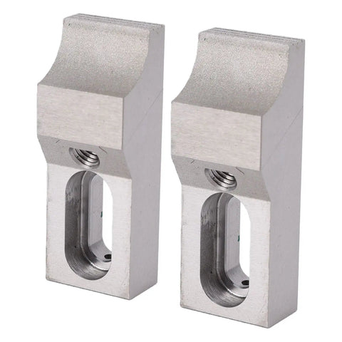 Heavy Duty Side Clamp Vise 2 Pack Made From Super Tough S136H Die Steel Perfect For CNC Milling And Full Surface Machining On Compact Workpieces Without Breaking The Bank showing two durable steel clamps.