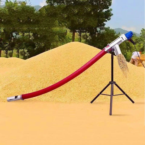 Portable Grain Pumping Machine With Suction Auger Screw Conveyor for Grain, Red Hose and Double Reinforcement Hoop