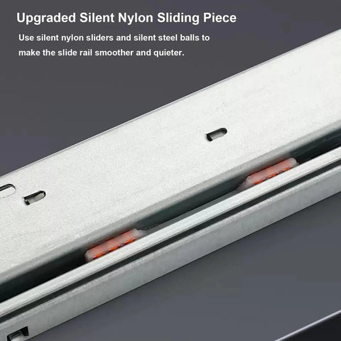 Heavy Duty Drawer Slides 45kg Load Capacity 50cm Length Bottom Mount Hidden Mounting Smooth Glide detail view
