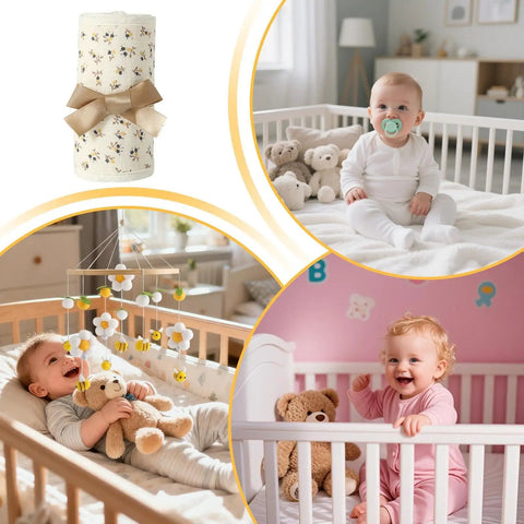 4 Piece Bed Rail Covers For Teething With Breathable Cotton Gauze Teething Guard Set For Baby Safety in crib with babies