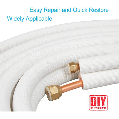 25 Ft Insulated Copper Line Set for Mini Split Systems with One Half Inch and One Quarter Inch Lines Seamless ASTM B280 Tubing Leak Proof Heavy Duty Air Conditioner Refrigeration Coil.