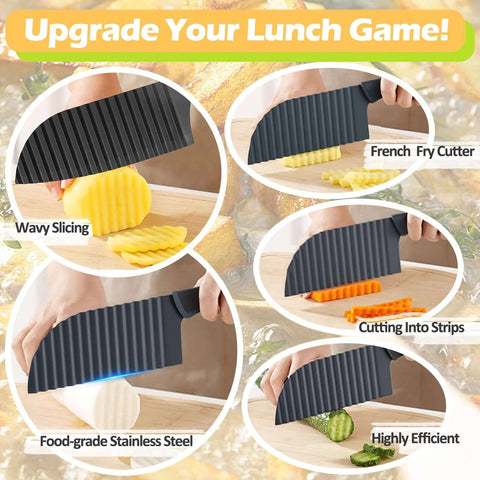JAYVAR crinkle cutter wavy veggie slicer with stainless-steel blade; for crinkle fries, strips, and chopping vegetables