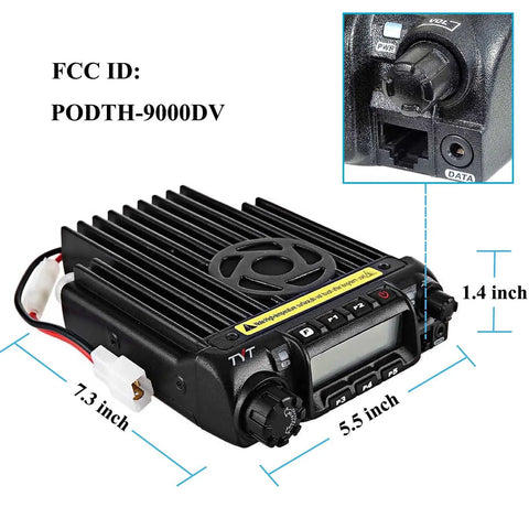 Car Mobile Transceiver 60W VHF 2M Ham Radio With USB Programming Cable BeefedUp Power 144 148 MHz TX 136 174 MHz RX