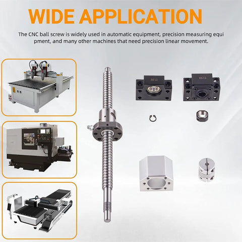 Anti Backlash SFU1605 Ball Screw 250mm With Ball Nut And BK12 BF12 End Supports, CNC routing and grinding applications, CF54 steel
