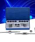 Pro Grade Hard Alloy Steel Tap Die Kit For Thread Repair, Manual Wrench Set, Tough As Nails Industrial Tools For Mending Male And Female Threads, Precision, Heavy Duty, All Purpose Thread Repair Kit in blue case