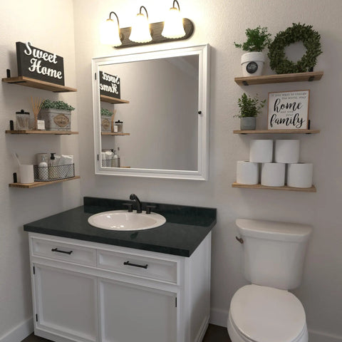 Premium Set Of Six Rustic Brown Floating Wall Shelves Straight Upgrade Your Home With Legit Storage Solutions And Trendy Wall Decor For Bathroom.