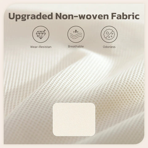 Close-up of upgraded non-woven fabric, showcasing breathable and wear-resistant material for 24 Pack Beige Drawer Organizers.