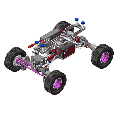 GR5 Titanium LCG Chassis Kit Frame Rail Upgrade For Redcat Ascent 18 1/18 Scale RC Rock Crawler, side view