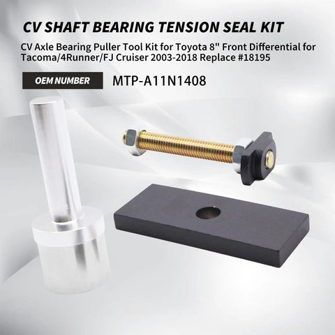 Heavy Duty CV Axle Bearing Puller Seal Kit Tool Premium Steel For Toyota 4Runner Tacoma FJ Cruiser 8 Inch Diff Front Clamshell Remover Handles Part 18195 Best Garage Tool Like Pros For 2003 To 2018 Vehicles Very Smooth Fix At Home Or Shop Quick Now.