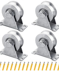 Pulley Wheel 304 Stainless Steel Block With Wall Mount U Groove Set Of 4 Quiet Double Bearing Cable Pulleys Built To Last For Gym Home Garage DIY Rigging And Tension Systems, 48mm, 304 stainless steel