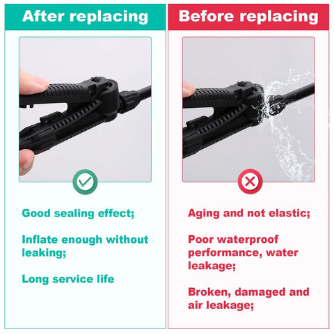 Seal Gasket Set For 20000 Sprayers Replacement Parts Kit Includes Six Seals Across Four Sizes And One Rubber Base Pad Easy To Install Durable Sprayer Maintenance. after replacing sprayer handle, leak-free seal