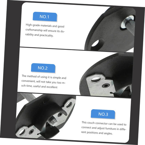 Top Shelf Pin Style Sectional Sofa Connectors Heavy Duty Couch Brackets demonstrating durable metal construction and assembly instructions.