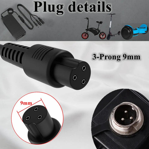 3 In 1 29.4V 2A Electric Scooter Charger Replacement For 25.2V Lithium Scooters And E Bikes With Multiple Plug Types, plug details