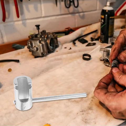 Heavy Duty Steel Fire Sprinkler Wrench Spanner For Concealed And Semi Recessed Heads Built Tough on a workbench for repair tasks.