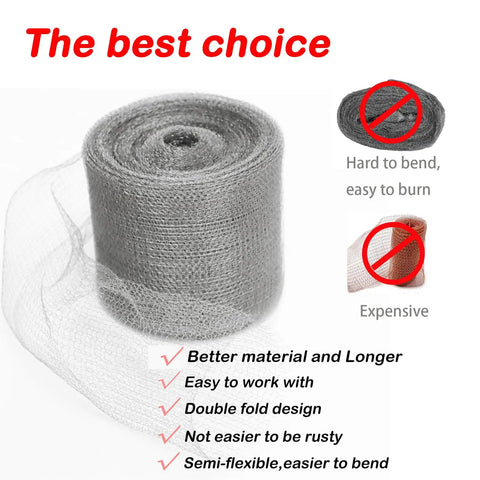 Heavy Duty Rustproof Wire Mesh Roll For Mice Control With Copper And Stainless Steel Mesh Combo, 5x32, No Fuss Barrier