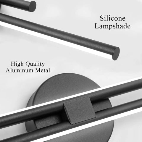Dimmable Modern LED Vanity Light Fixture For Bathroom Wall Mount, 31.5 Inch Mirror Vanity Lighting Fixture, Black Finish